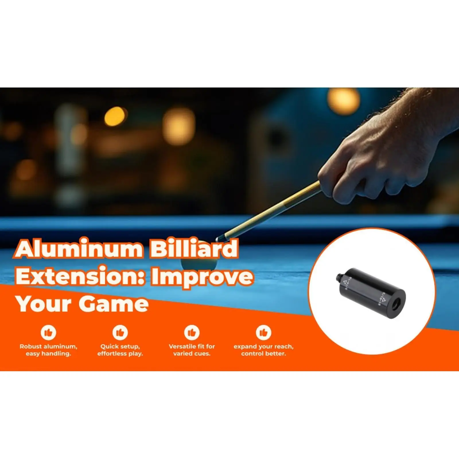 Lightweight Billiard Cue Extension Snooker Pool Cue Extender Adapter Billiard Supplies for Professional Play
