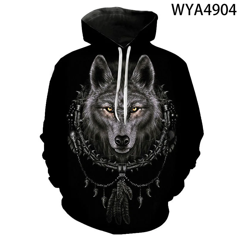 Ferocious Wolf Sweatshirts Men Women Hoodies Big Mouth Animal Series 3D Printed Fashion Pullover Boy Girl Streetwear Coat