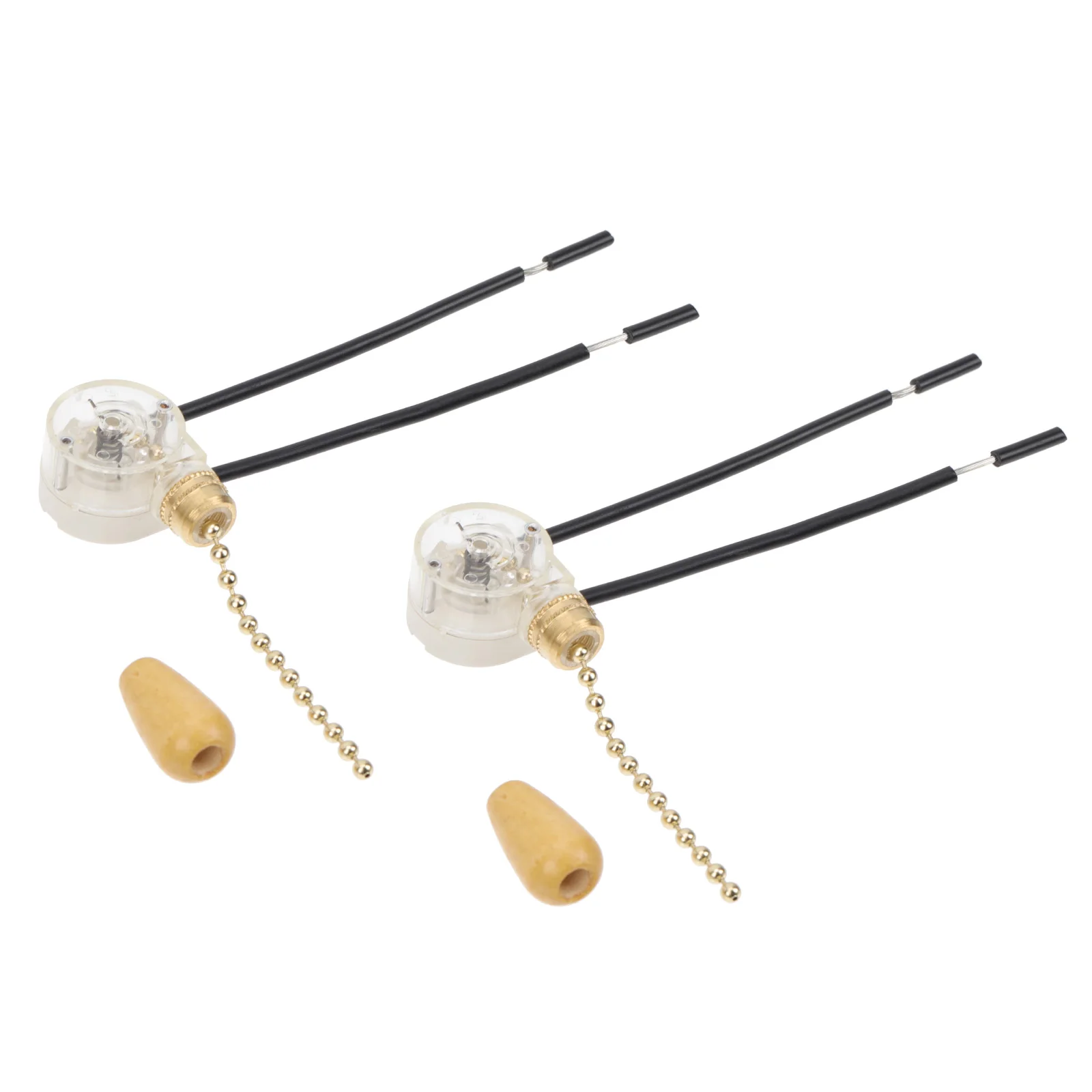 

2 Pcs Lamp Pull Switch Durable Metal Beaded Chain Lighting Accessories for Ceiling Lamp Part Rope Replacement Repair Kit