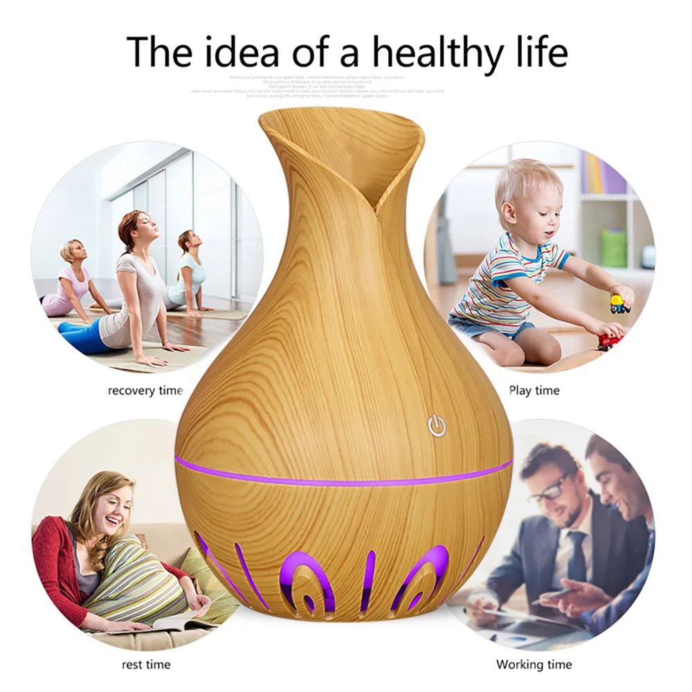 

Mini Ultrasonic Aroma Diffuser Wood Grain LED Night Light Electric Essential Oil Diffuser aromatherapy Home