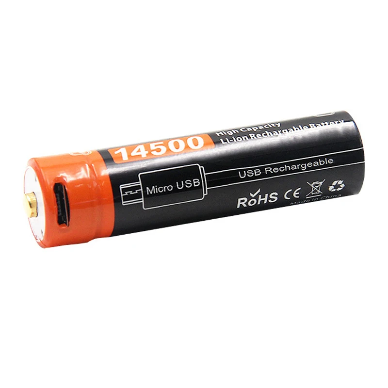 1-12 sztuk ICR14500 USB 14500 900mAh 3.7v akumulator bateria litowo-jonowa led latarka płasko zakończony bateria 14mm * 50mm