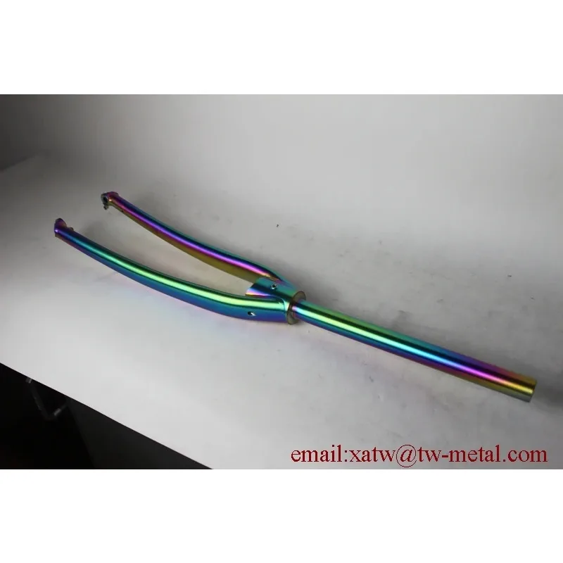 Titanium Gravel Bike Frame Anodized Rainbow Color Disc Brake Light Weight Road Bicycle