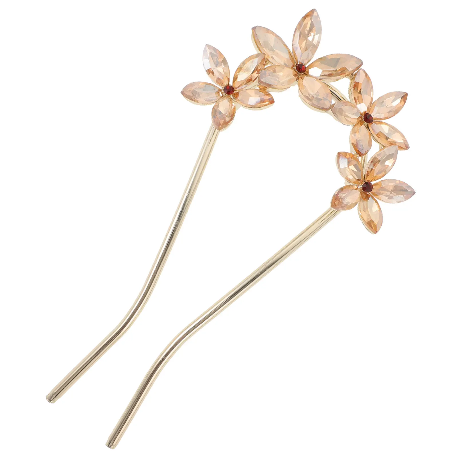

Crystal U-Shaped Hairpins Metal Rhinestone Purple Head Bun Styling Accessories Women Wedding Bridesmaid Bride Hair