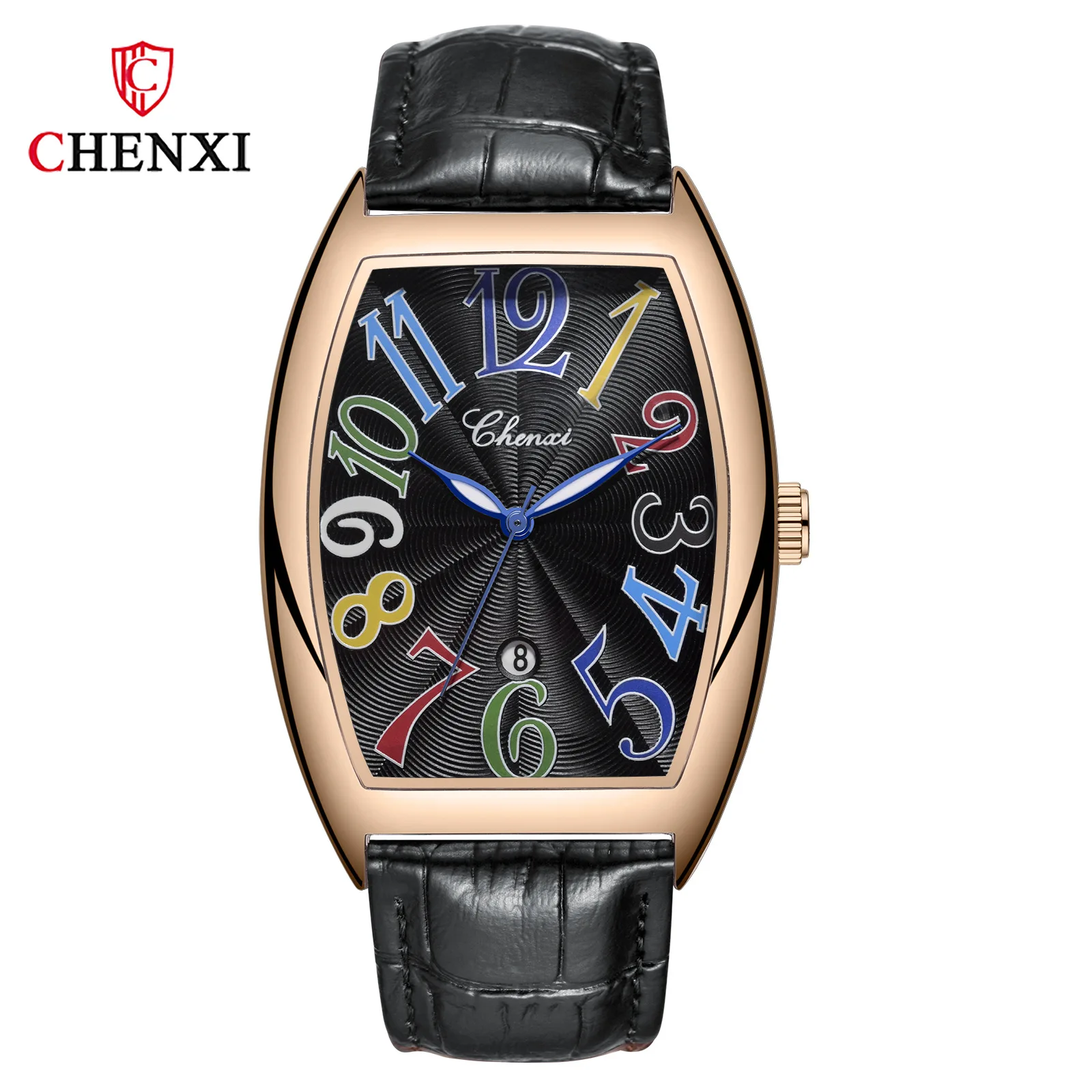 CHENXI Men's Luminous Leather Strap Quartz Watch, Gift Clock