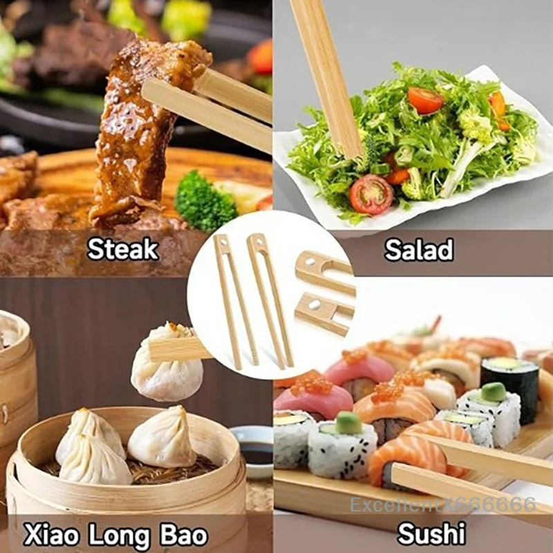 

1/2 Pcs Magnetic Bamboo Toaster Tong Serving Food Tong Toaster Bread Clamp Tool Pastry Clip Toaster Tong Bamboo Toaster Tongs