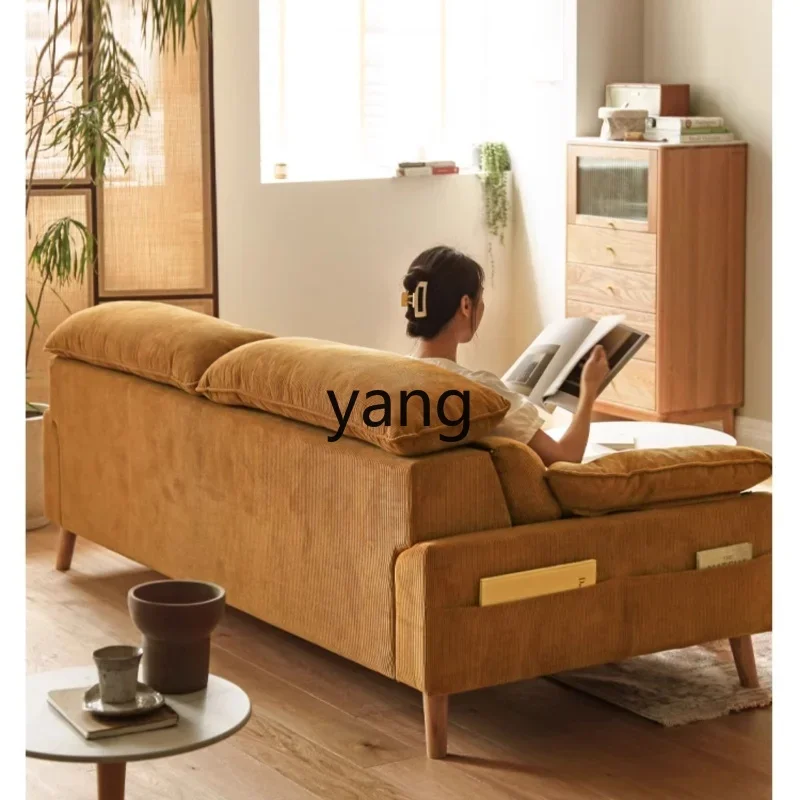 CX Japanese modern simple retro size living room cat scratch cloth corduroy straight row fabric sofa