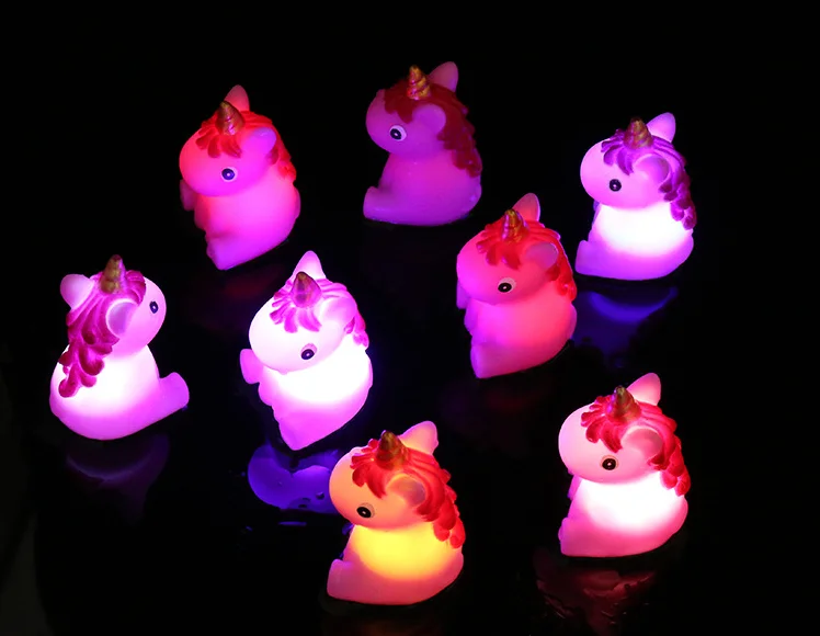 1 Pcs Novelty And Fun Gadgets Light-up Bath Unicorn Water Sensing Unicorn Toy Animal Sensing Bath Light-up Toy