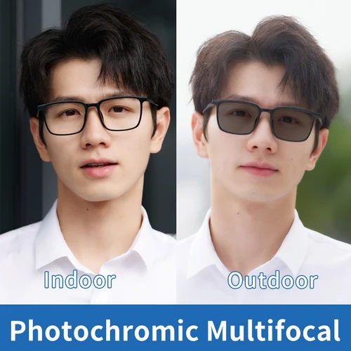 Imagen 2 del producto Gafas de lectura fotocromáticas progresivas multienfoque para hombre y mujer, lentes de sol UV de transición, antideslumbrantes, lector de sol