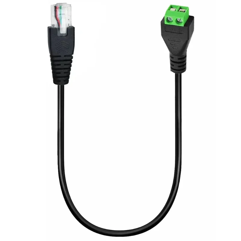 Rj45 8p4c Male To 2pin/way Female Bolt Screw Shield Terminals Adapter Cable Network Extension Female Terminal Rj45 8p Male Wire