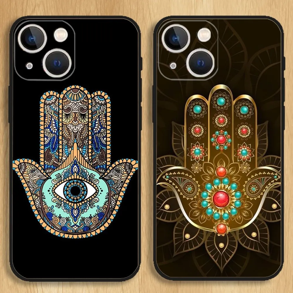 

Hamsa Hand of Fatima Phone Case For iPhone15,14,13,12,11,Pro,Max,Plus,Mini,X,XS,XR,8,7,6,S,Plus,SE Soft Black Case