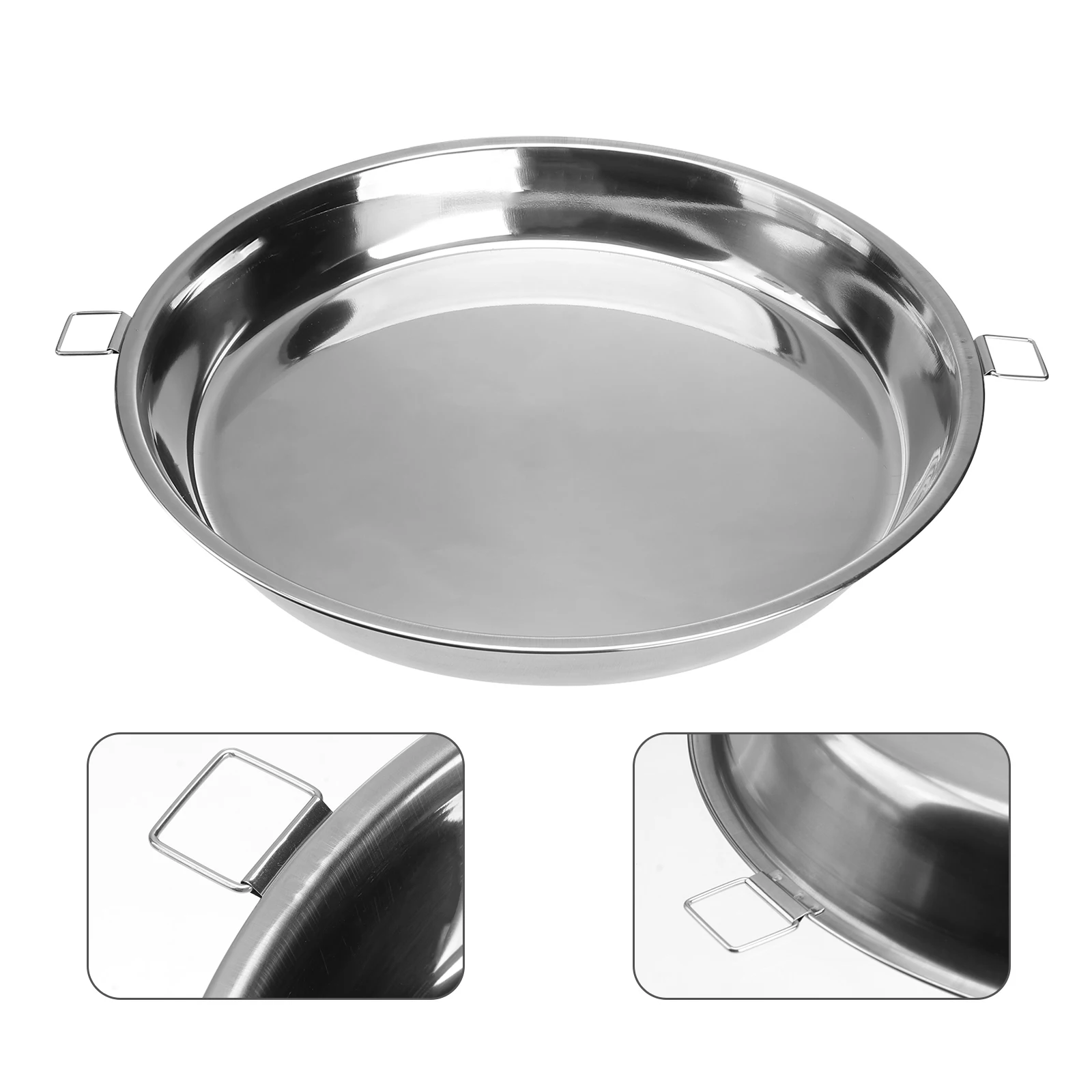 

Double Ear Steaming Plate Stainless Steel Multifunctional Cooking Dish for Fish Crab Vegetables Tamale Heat Resistant