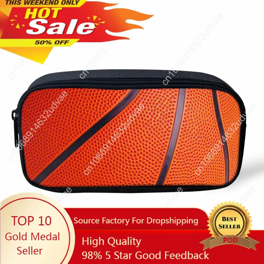 

Basketballs Baseballs Pattern Pencil Bag Kawaii Pen Cute School Pencil Case Supplies Zipper Bag Pencil Pouch Makeup Bag