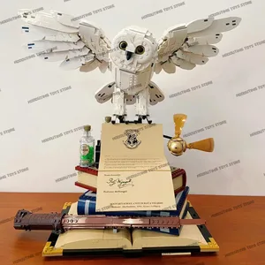 新しいマジックワールドフィギュアフクロウヘドウィグマイクロビルディングレンガのクラシックセットおもちゃのためのおもちゃデスクトップオーナメントモデルクリスマスギフト 12ベストセールスヘドウィグフクロウ-6