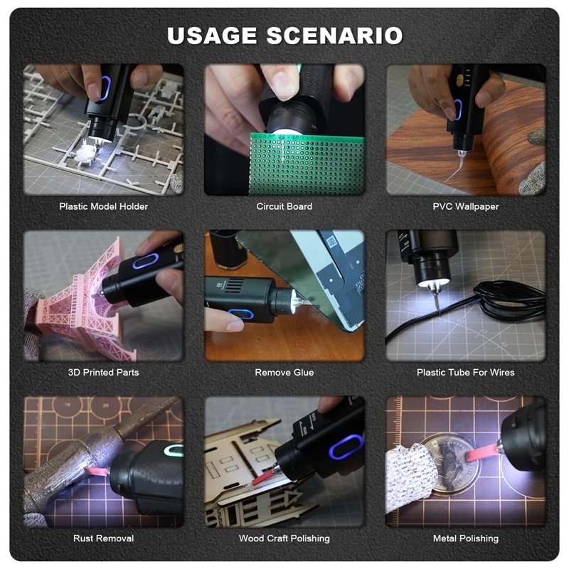 Handheld Ultrasonic Cutter High Precision Ultrasonic Cutter with Display LED Light 1-5 mm Cutting Thickness for Wood Crafts