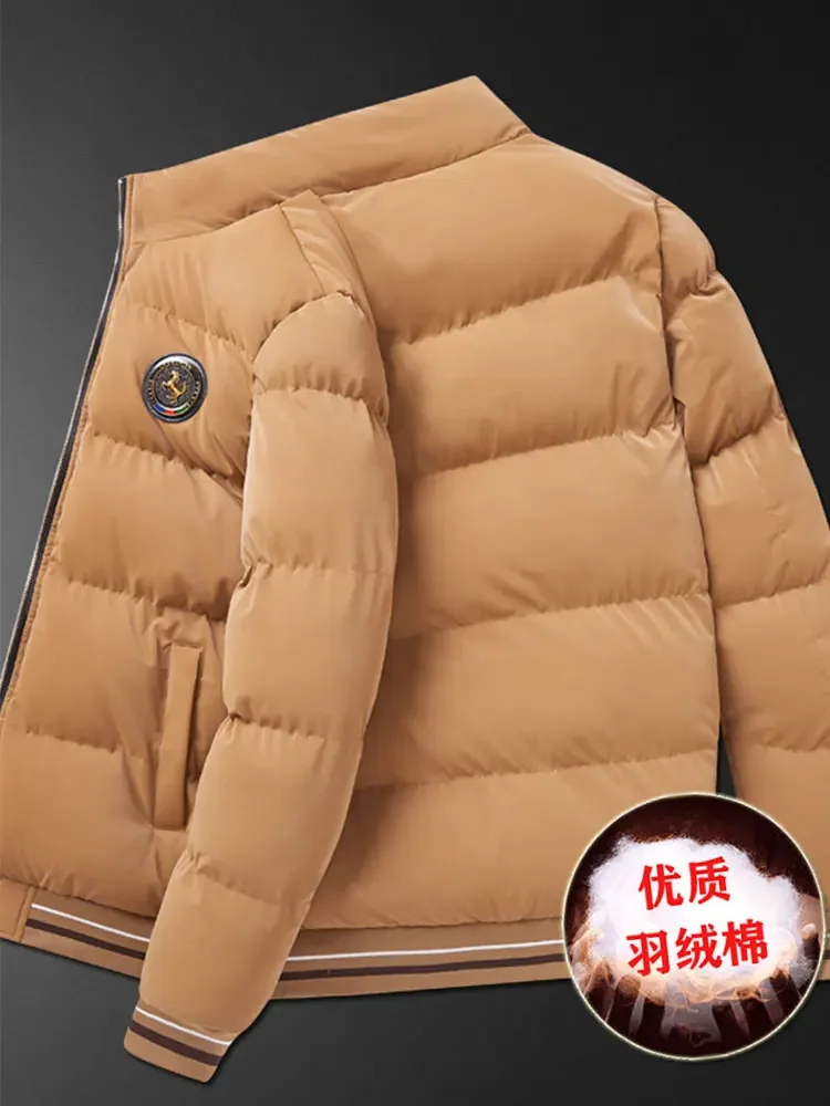 

High end thick down jacket, cotton jacket, winter embroidered men's casual fashion warm jacket, men's clothing