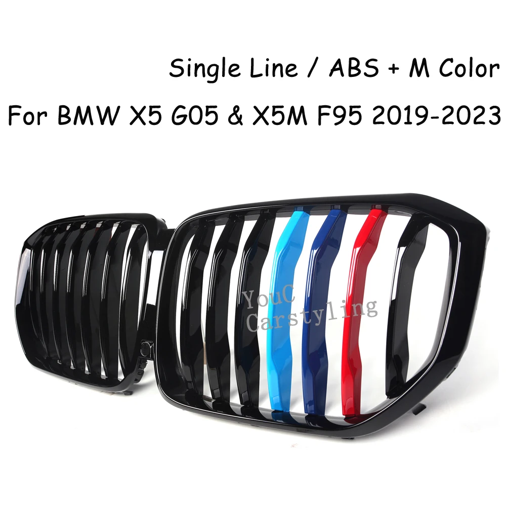 G05 Grille 1-slat ABS Gloss M Color For BMW X5 Series G05 Front Bumper Grille Replacement Kidney Grill 2019-2023