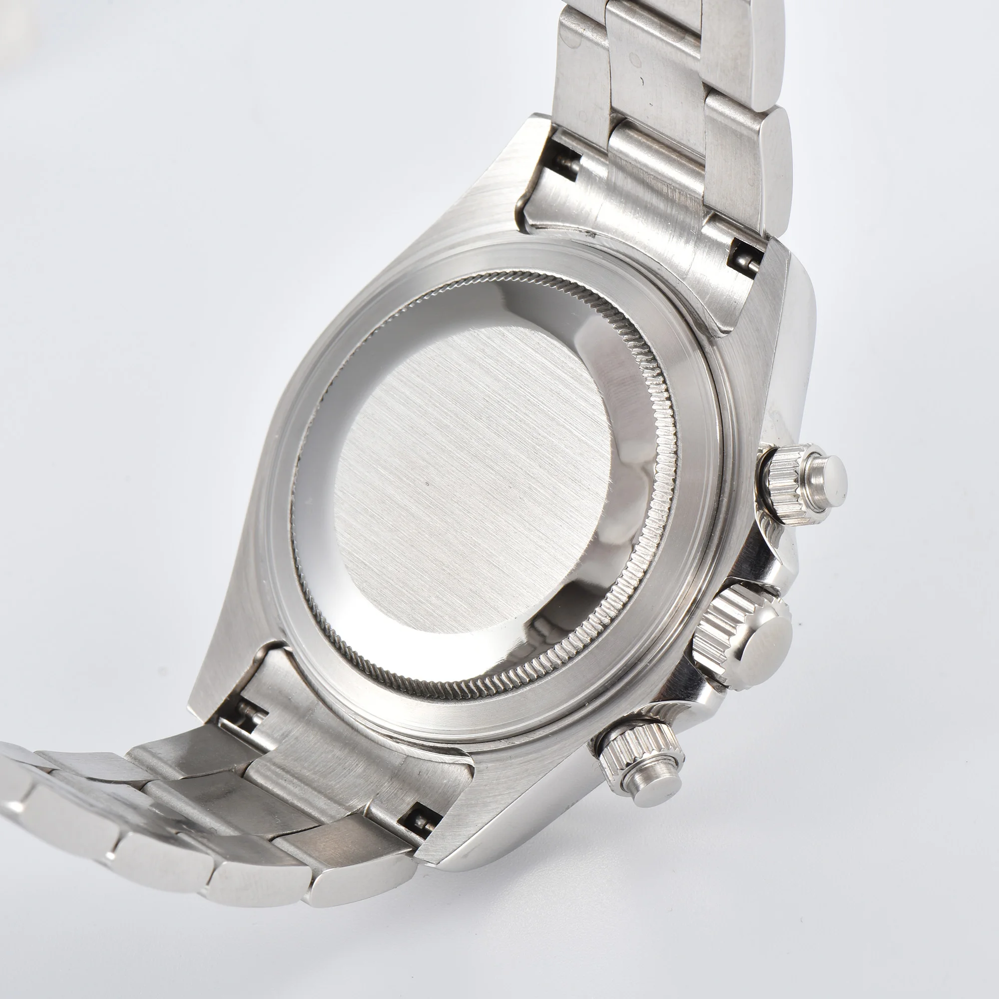 Customisable LOGO VK63 Movement Grey Dial Watch Sapphire Glass 316L Stainless Steel Strap Water Resistant Everyday Match