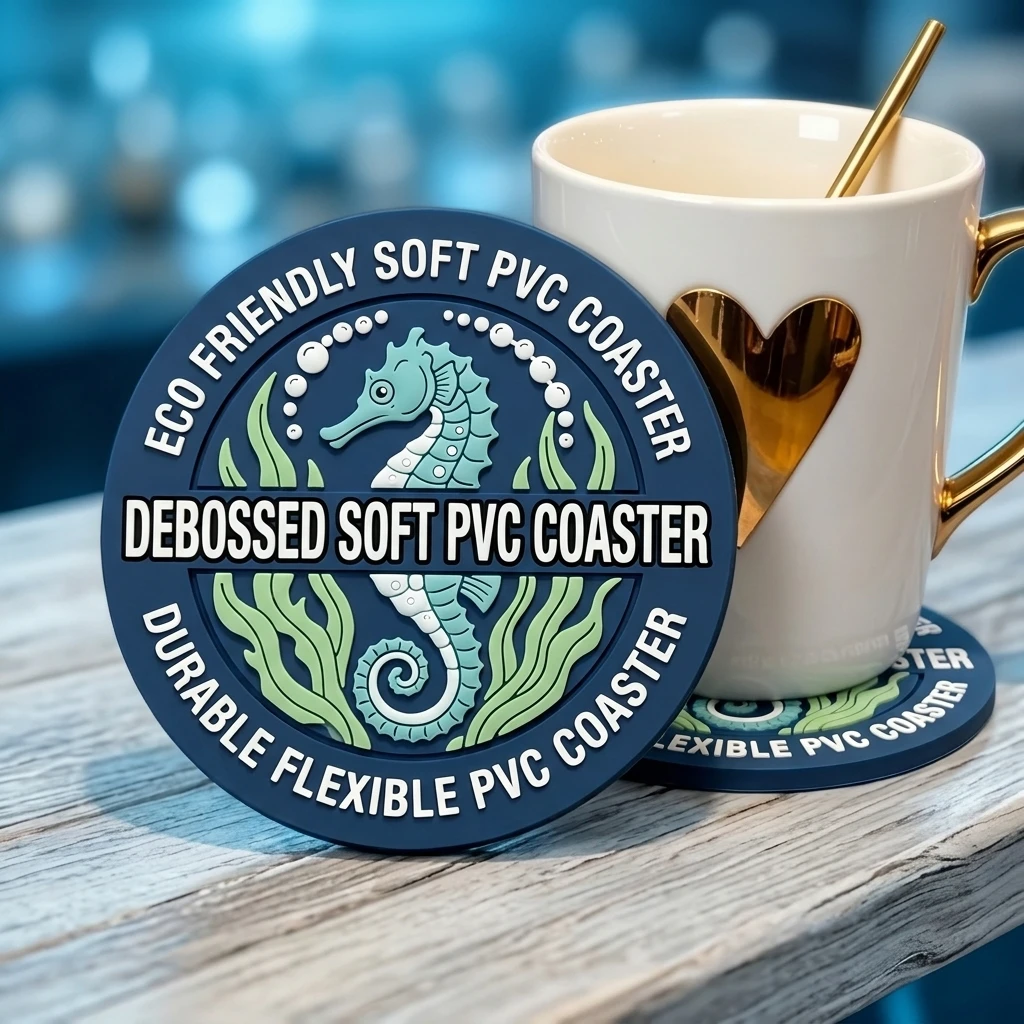 Custom Logo Round PVC Cup Coaster Non‑slip Heat‑resistant Table Protection Pad Coffee Tea Drink Mat Household Decor