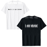 Music Is The Answer Funny Music-Lovers Musician Singer T-Shirt Rapper Playboi Carti I Am Music Saying Tee Letters Printed Y2k
