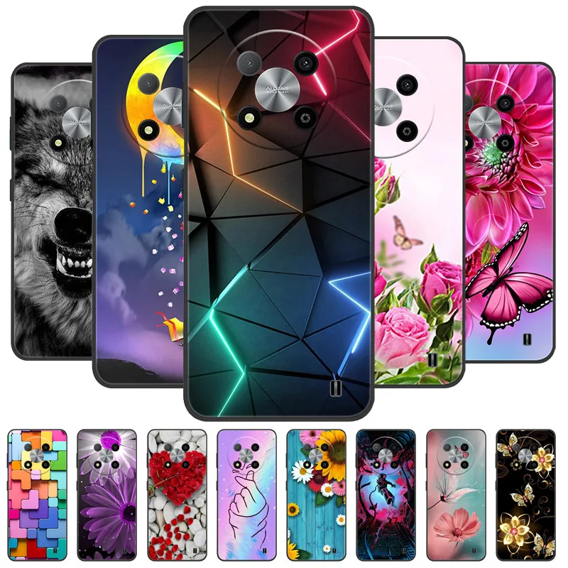 For ZTE Blade A73 5G Case A 73 Black Cover Lion Wolf Silicone Soft Back Cases For ZTE Blade A73 5G Case 2023 Protective Shell