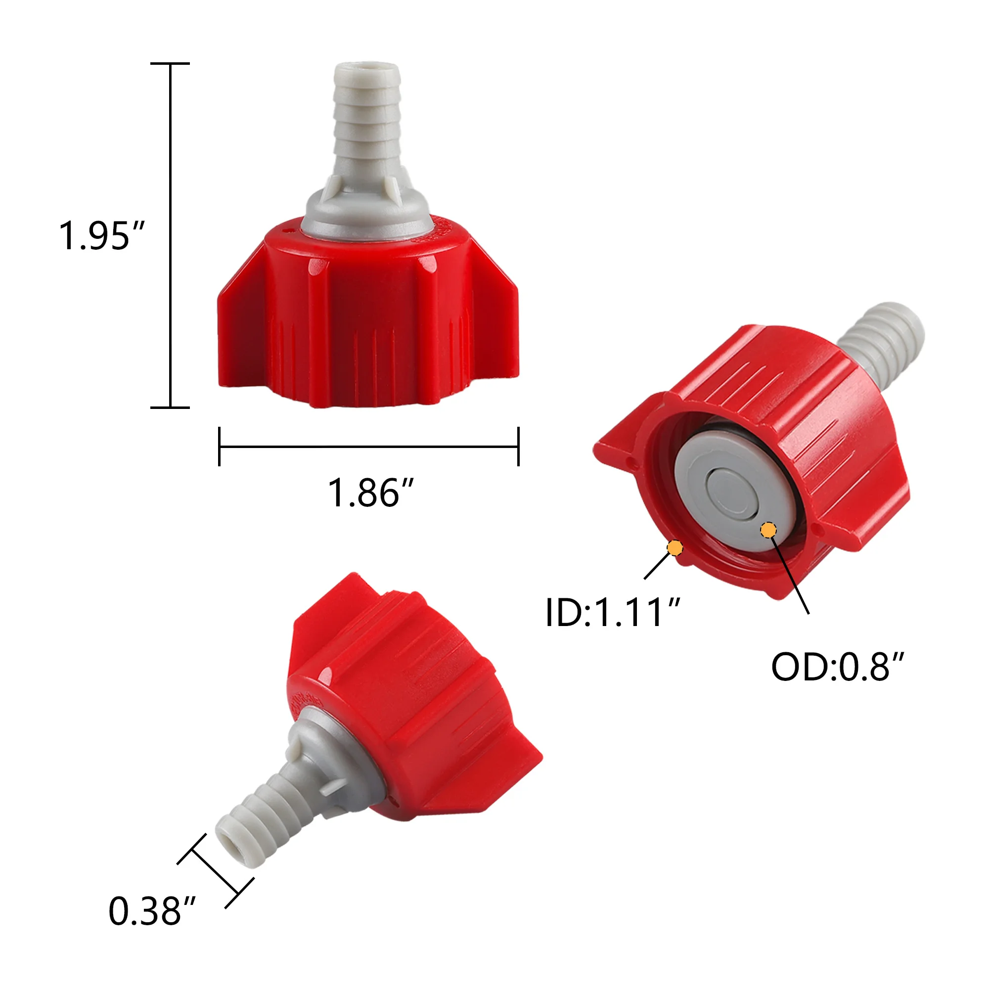 BIB Connector for Coca Cola Bag in Box Syrups 3/8 Barb PE Plastic Connector