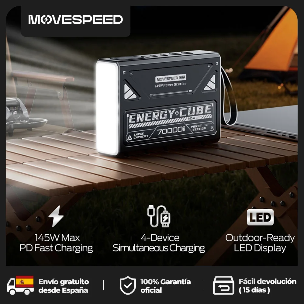 

MOVESPEED Z70 Pro 140W Power Bank 70000mAh High Capacity External Power Supplies PD Fast Portable Charger for Mobilephone Laptop