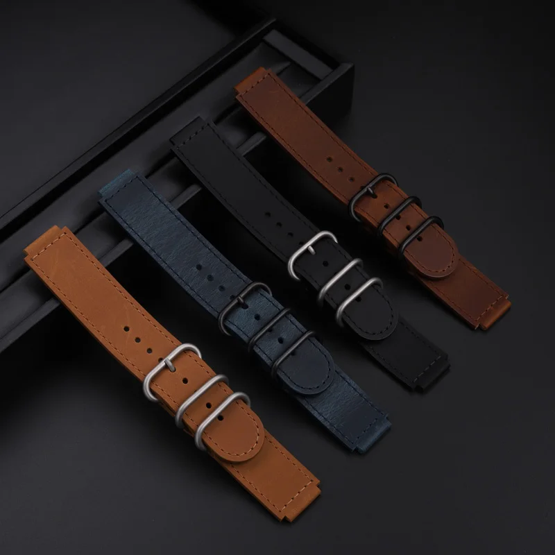 Vintage frosted  cowhide  watch strap For G-SHOCK Casio DW5600 GW-B5600 GM-5600 series modified retro cowhide strap 16mm