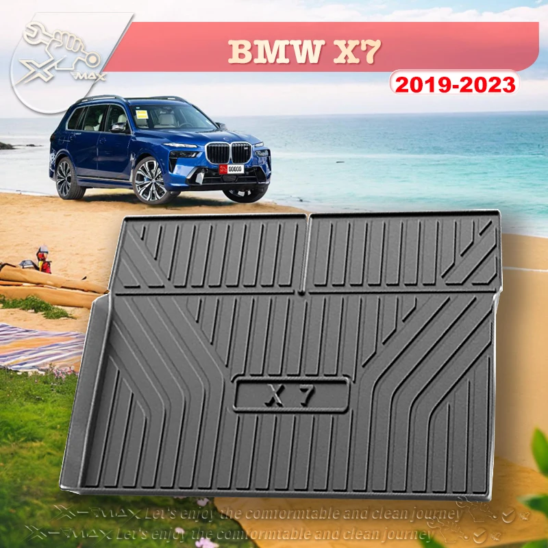 

For BMW X7 2019-2023 Custom Fit Car Trunk Mat All Season Black Cargo Mat 3D Shaped Laser Measured Trunk Liners