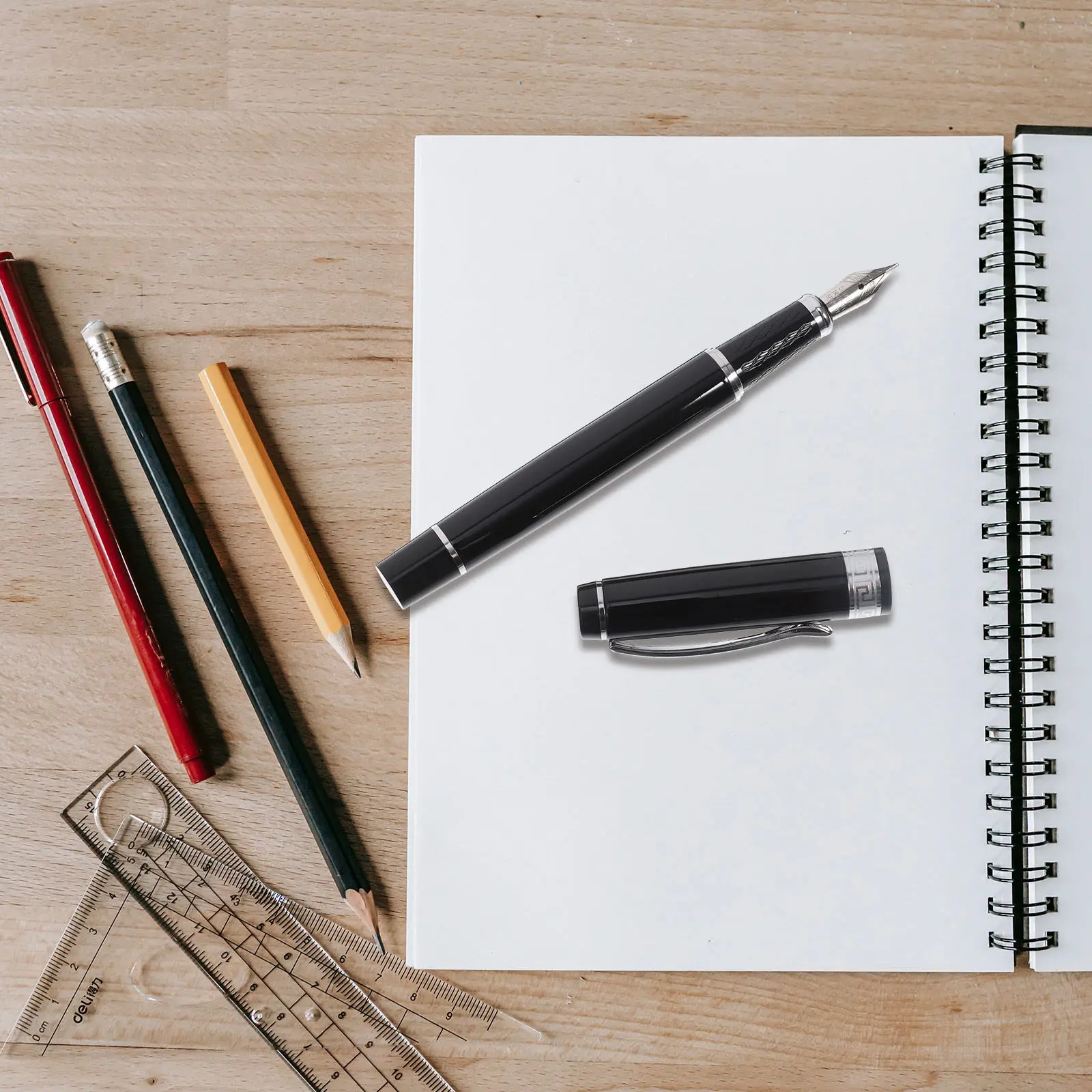 

Premium Fountain Pen Refillable Ink Writing Instrument Calligraphy Practice Pen for Students Office Staff Metal Portable Design