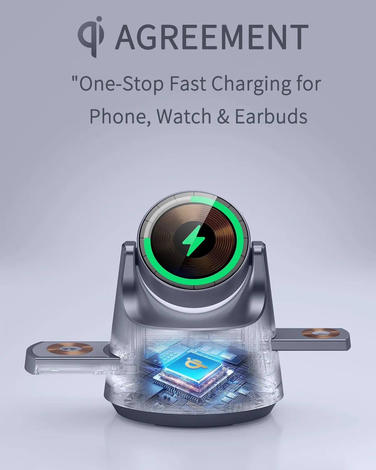 جديد 4 في 1 15 واط شاحن لاسلكي شاحن مغناطيسي وضع الضوء الليلي ساعة الهاتف الخليوي سماعة شاحن مغناطيسي لاسلكي #1