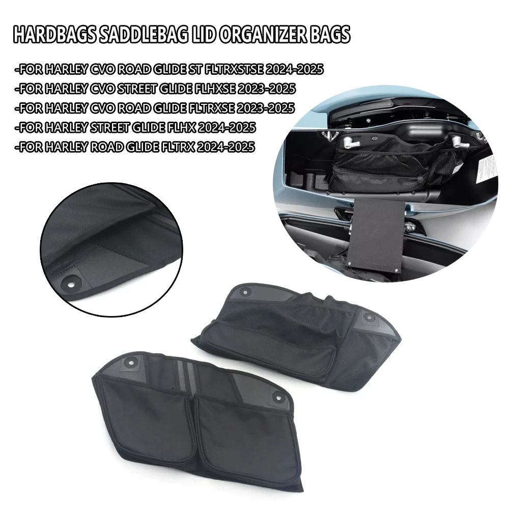 

Trunk Lid Fitted Lining With Organizer Storage Bag Pocket Saddlebag For Harley 2024 TOURING CVO 121 Street Road Glide ST FLHXSE