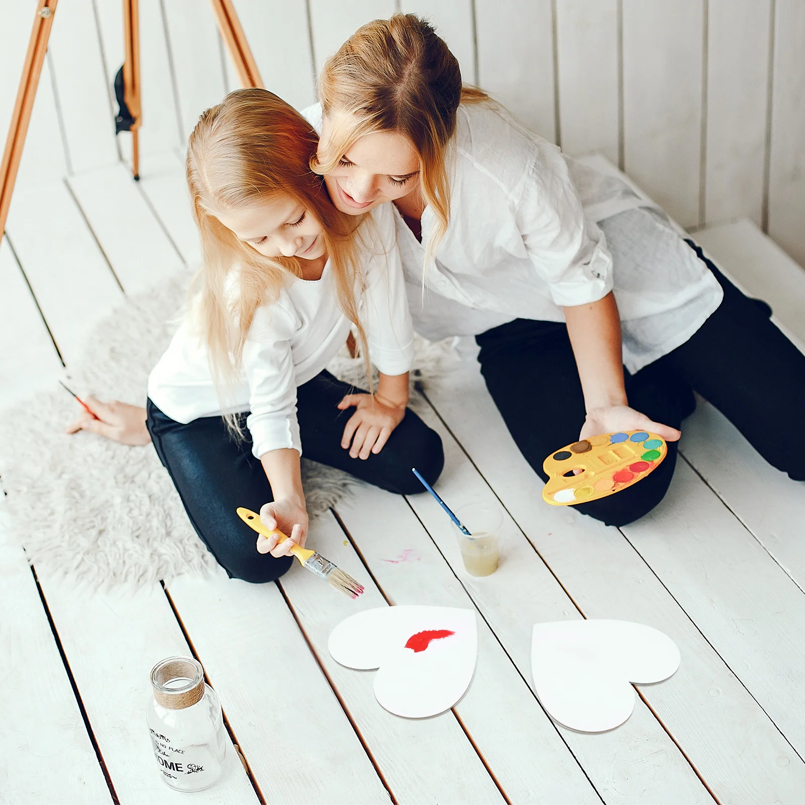 5 قطع من لوحة الرسم السميكة المصنوعة من القطن على شكل قلب مناسبة لرسم الرسم الفني بنفسك #4