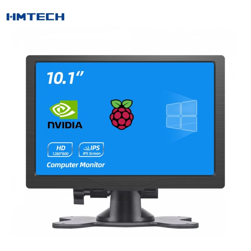 

HMTECH 10.1" HDMI Monitor With VGA AV Speaker external display for Raspberry Pi Laptop PC Switch TV Security Camera IPS 1280×800