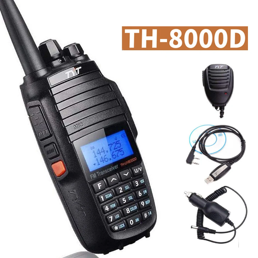 TYT TH-UV8000D-walkie-talkie de 10 vatios con accesorio, transceptor FM de doble banda, repetidor de Radio bidireccional, 136-174/400-520MHz