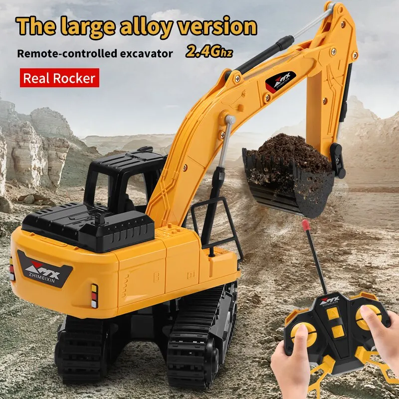 RC Excavator Dumper Car 2.4G Remote Control Engineering Vehicle Crawler Truck Excavator Toys for Boys Kids Christmas Gifts