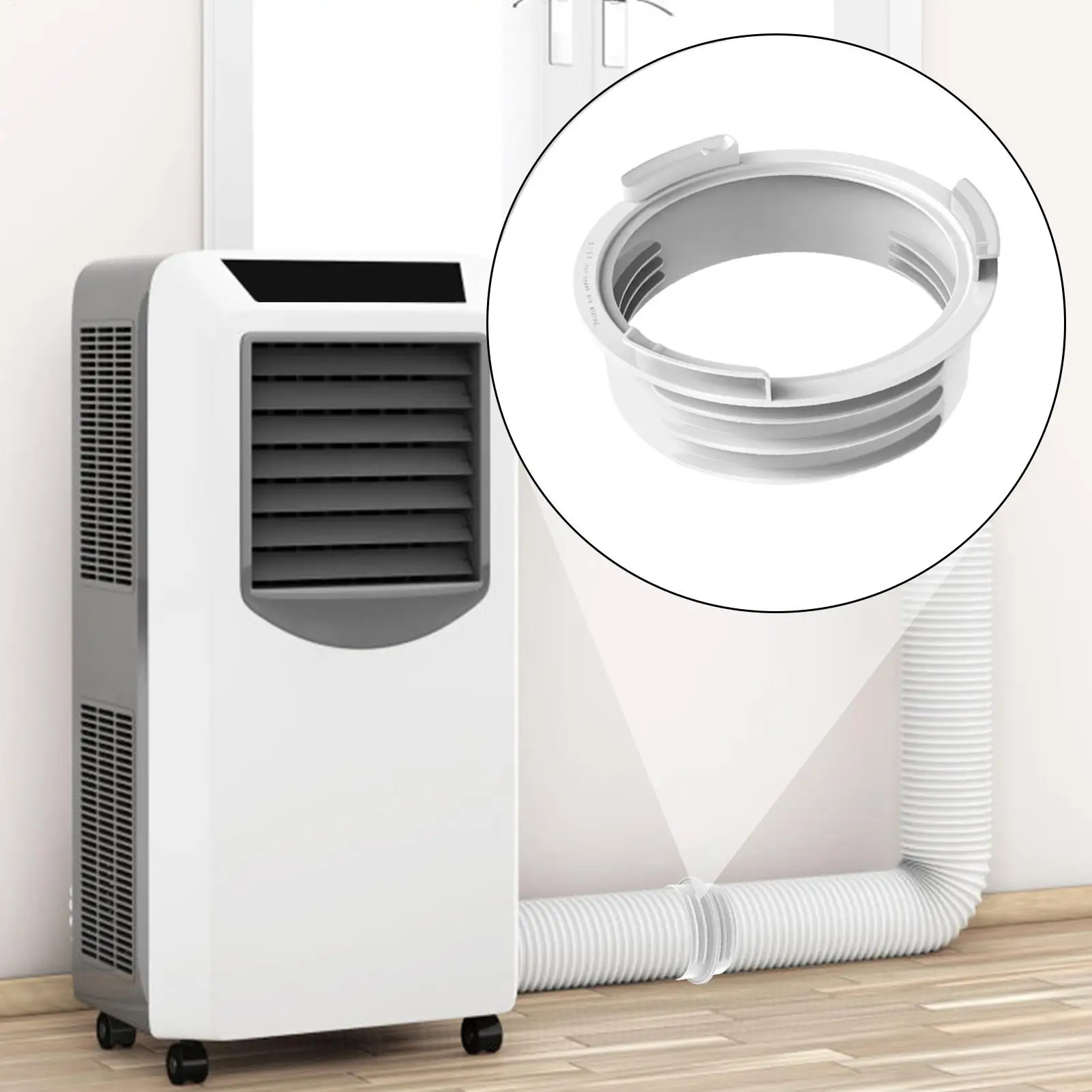 Universal Heat Resistant Portable AC Hose Adapter Air Conditioner Connector for 5.1 5.9 Inch Vent Pipe Window Unit