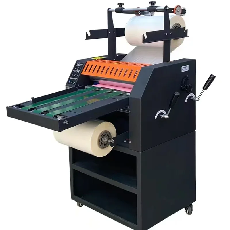 Double hanging film anti-curl laminating machine Single double-sided cold mounting hot compress laminating machine Large steel