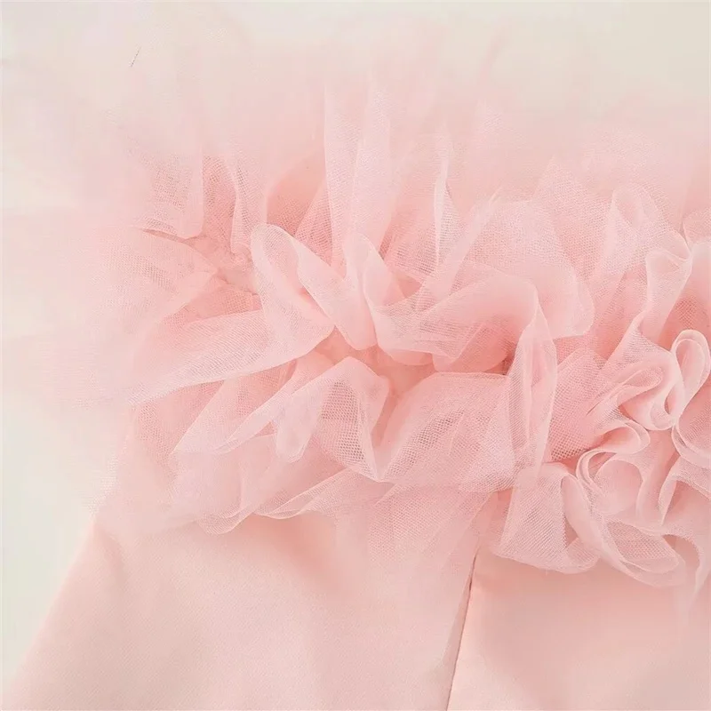 2025 Zomer Sexy Slim Fit Hoge Taille Bodycon Korte Rok Met Pluizige Tule Mesh Laag Party Casual Mini Jurk Voor Vrouwen