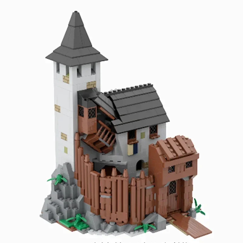 Briques de construction Moc, modèle de forteresse, technologie de château construite en brique, blocs modulaires, cadeaux, jouets de noël, ensembles de bricolage, assemblage