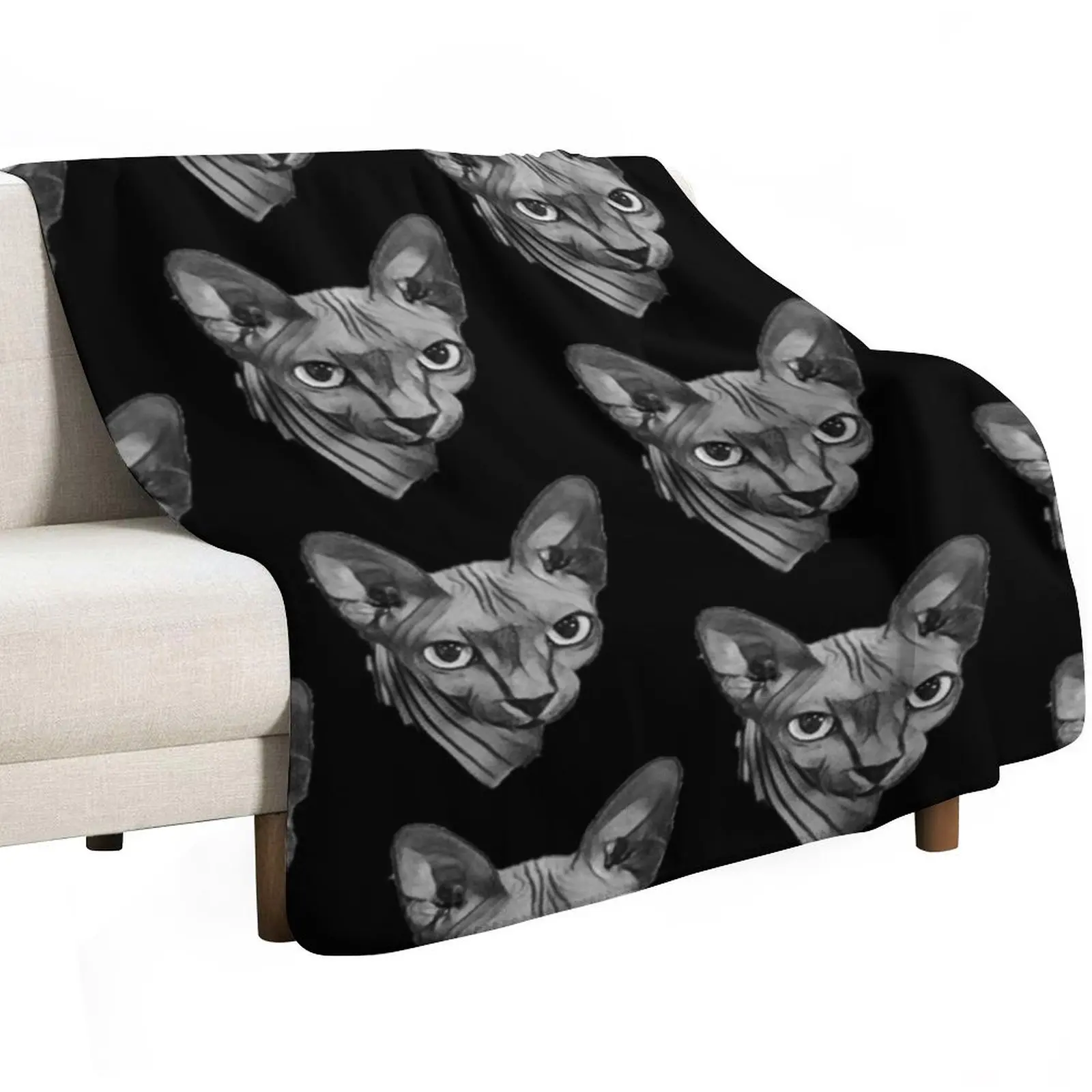 Canadian hairless Sphynx cat Throw Blanket Soft Warm Blanket Gift for Men Women Adults