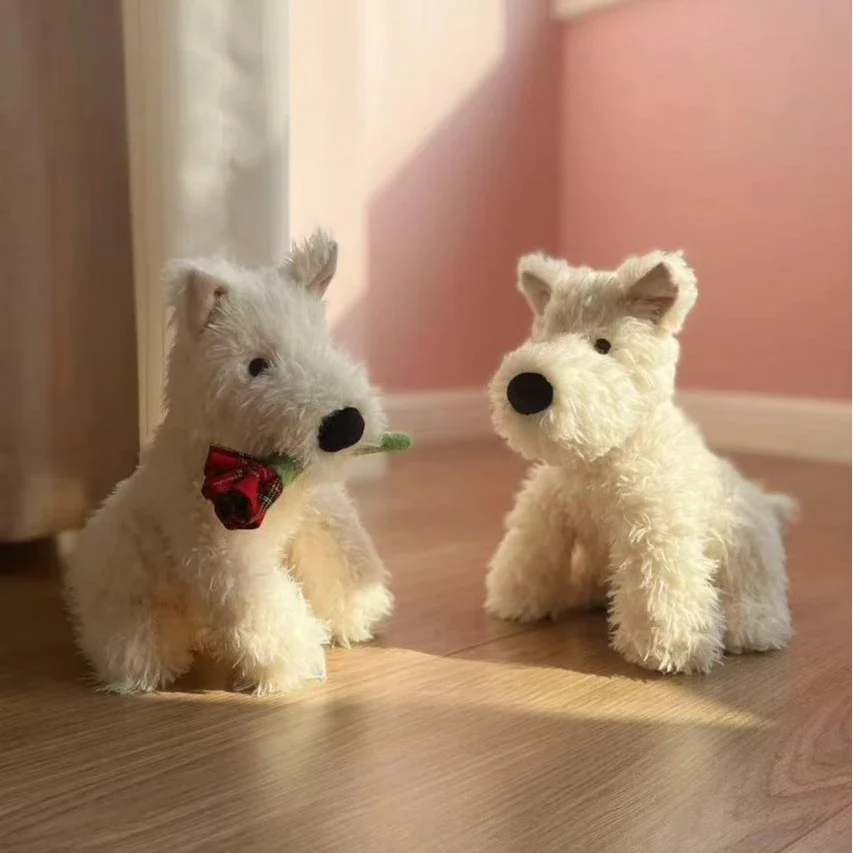 Nueva muñeca Rose West Highland, juguete de peluche de cachorro rosa para el Día de San Valentín, accesorios de regalo para el Día de San Valentín, Animal relleno