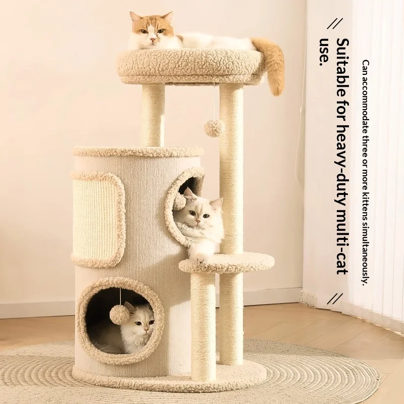 Árbol para gatos compacto con cama tipo toca y sisal multinivel - imagen 5