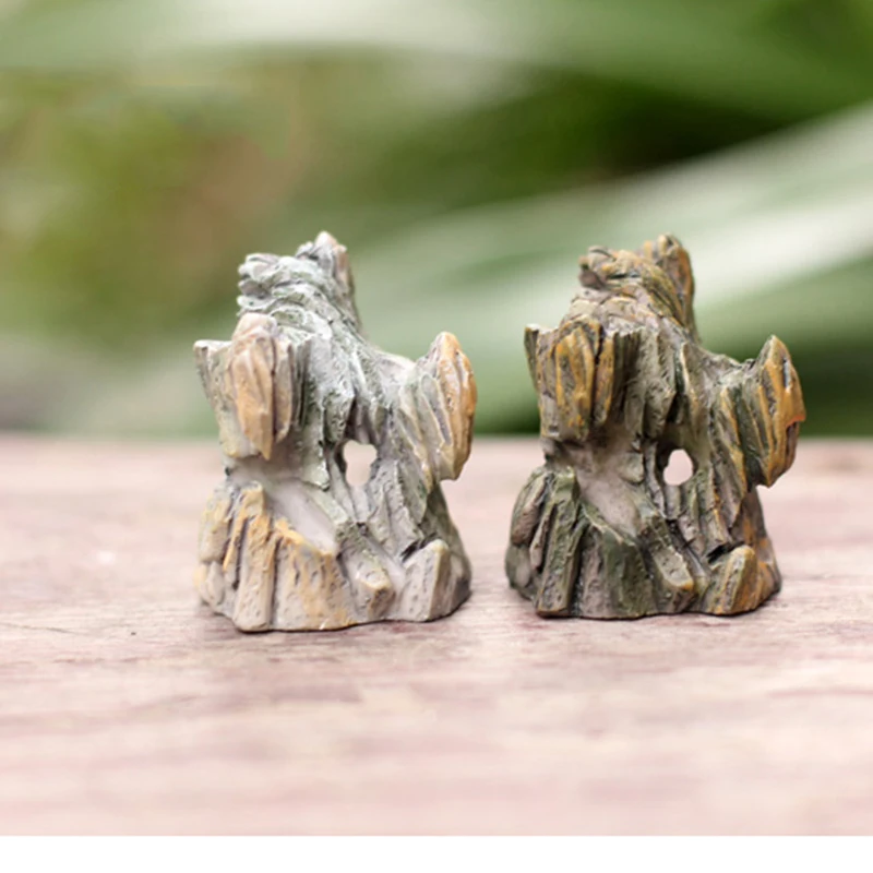 Small Vintage House Lamp Style Rockery Figurines Micro Fairy Garden Aquarium Miniatures Terrarium Pet Home Decor Accessories