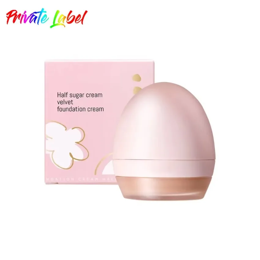 Base líquida en forma de huevo Rosa personalizada, 4 colores, alta cobertura, larga duración, brillo Natural, tono de Base facial, maquillaje a granel