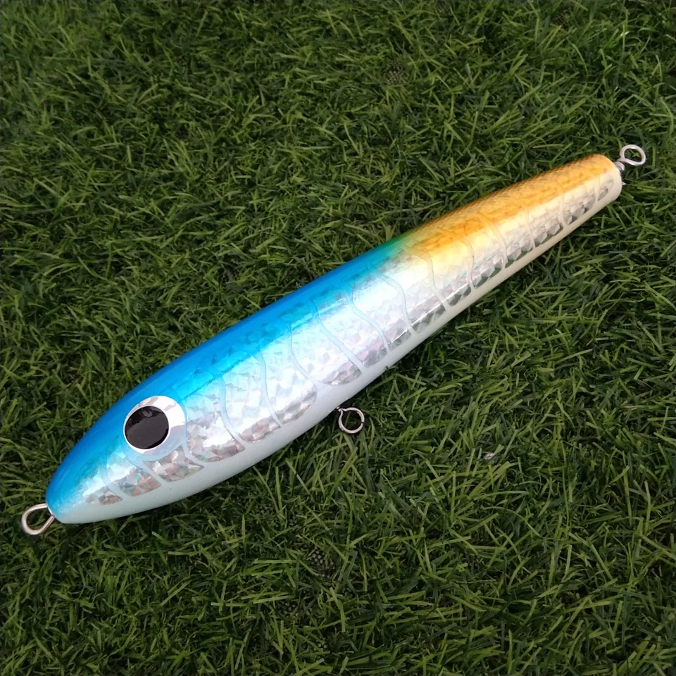 Swolfy 1PC 海水釣り木製スティックベイト深海ペンシルトップ