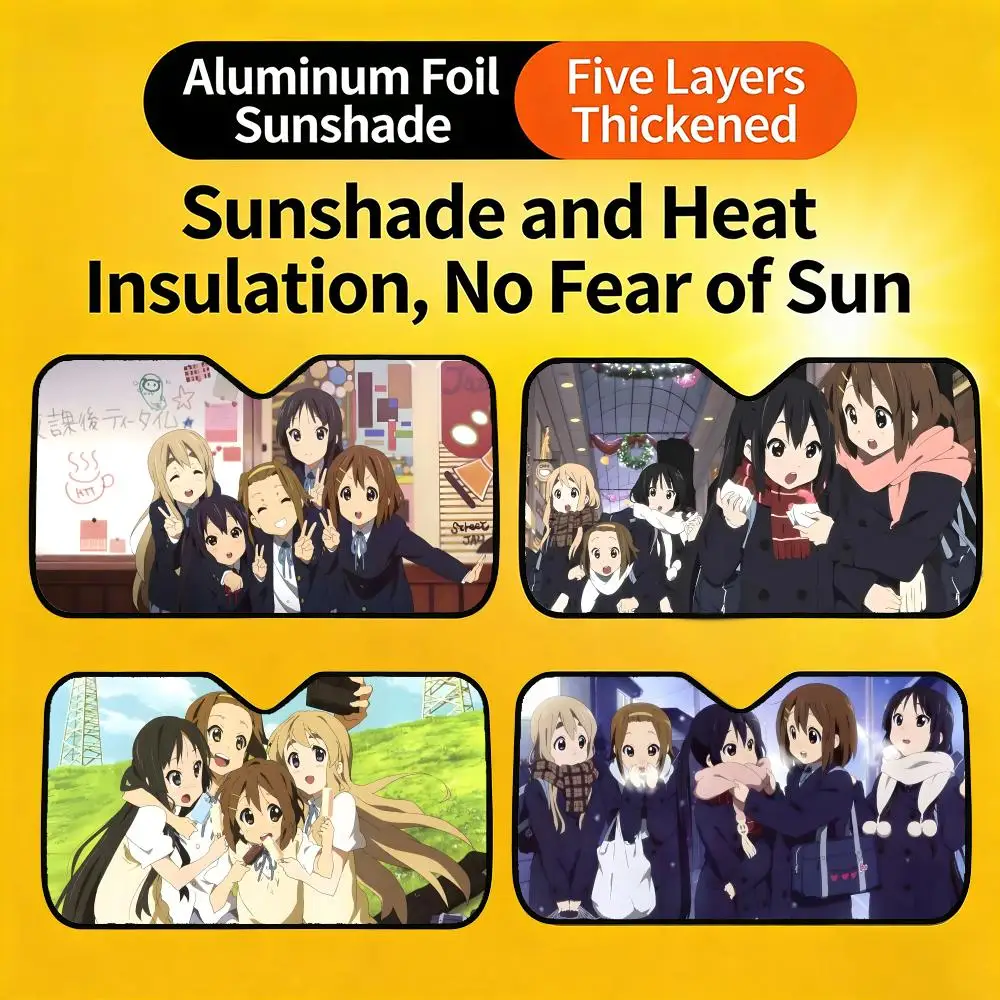 

Sun Visor Cute and Funny Car Sunshade, Personalized UV-Resistant Front Windshield Sun Visor Cover A- K-On!