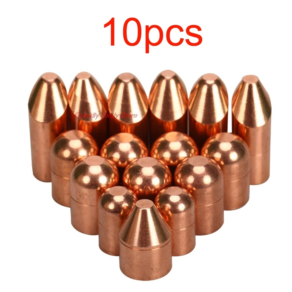 10pcs Spot Welding Electrode Cap, Spot Welding Machine Electrode 16*23 Flat Round Head Pointed Electrode Head