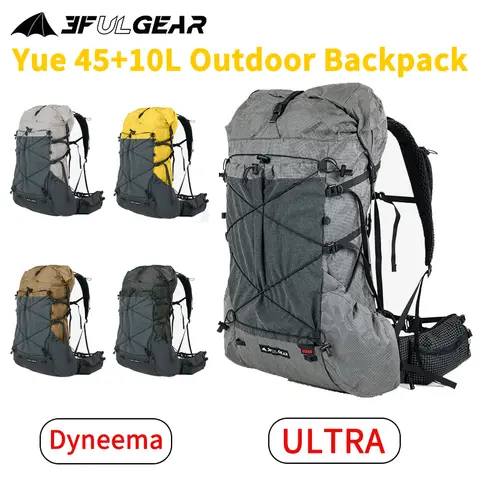 3F UL GEAR Yue 45+10L Outdoor Backpack ULTRA for Hiking Mountaineering Camping Travel Lightweight High Load Dyneema Nylon Bag