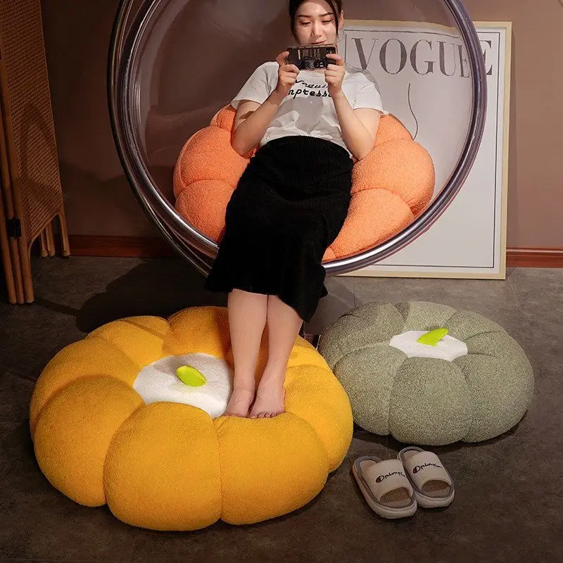 Pumpkin futon seat cushion cute creative round bedroom floor cushion thickened fruit home bay window cushion