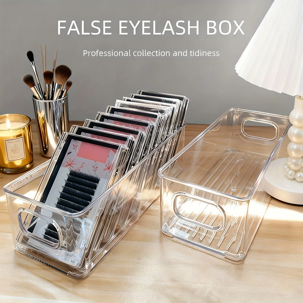 Boîte de rangement professionnelle en acrylique pour cils, organisateur d'extensions de faux cils, étui pour outils, support pour pinces, présentoir de maquillage pour greffage